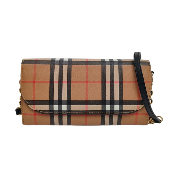 Coated Canvas Shoulder Bag Brown