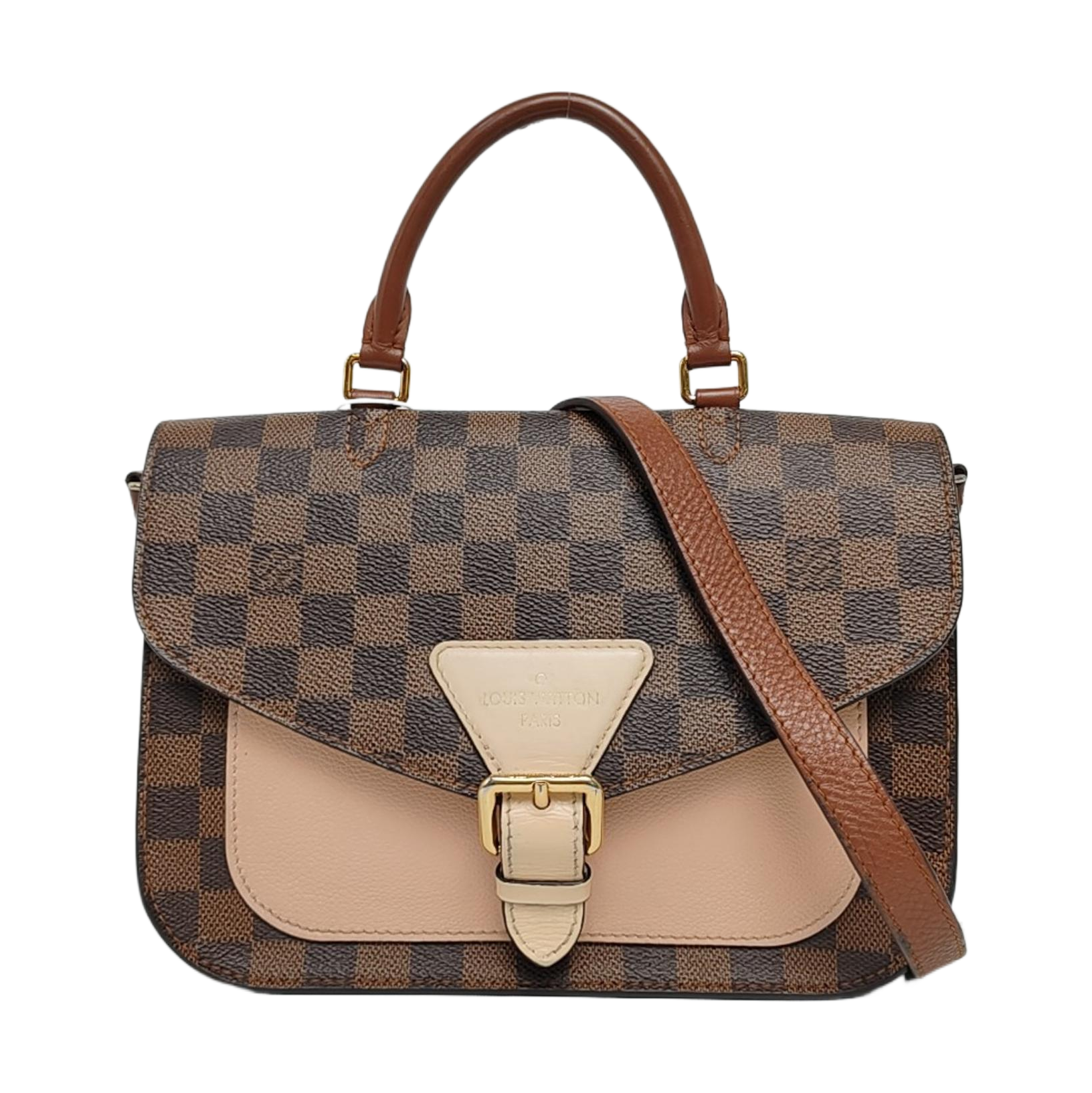BEAUMARCHAIS Damier Ebene Coated Canvas Brown