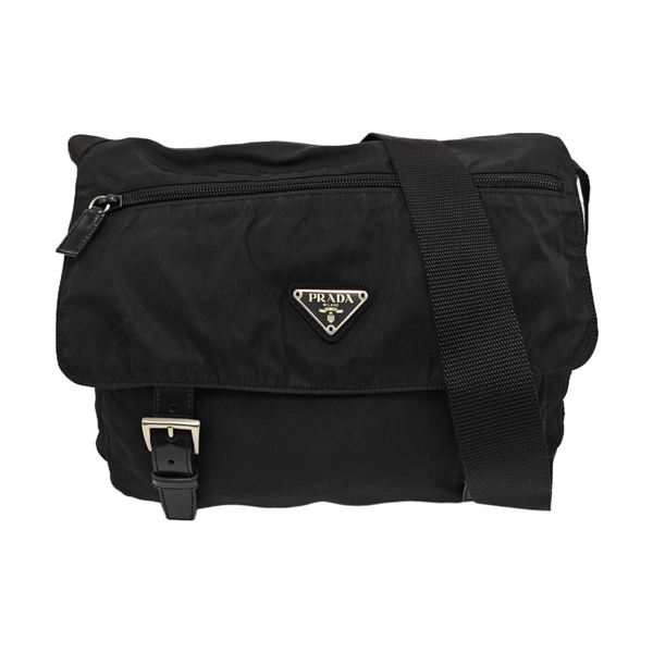 Nylon Shoulder Bag Black