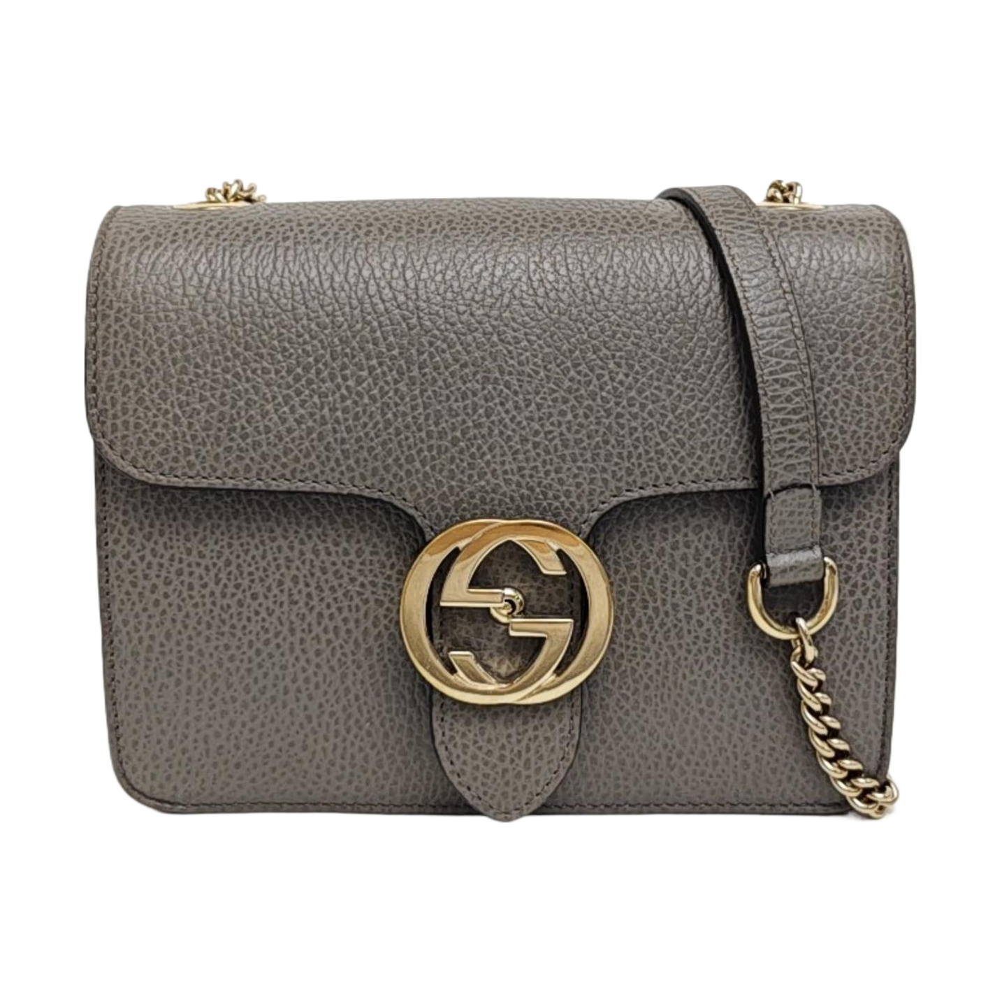 Interlocking G Small Calfskin Gray