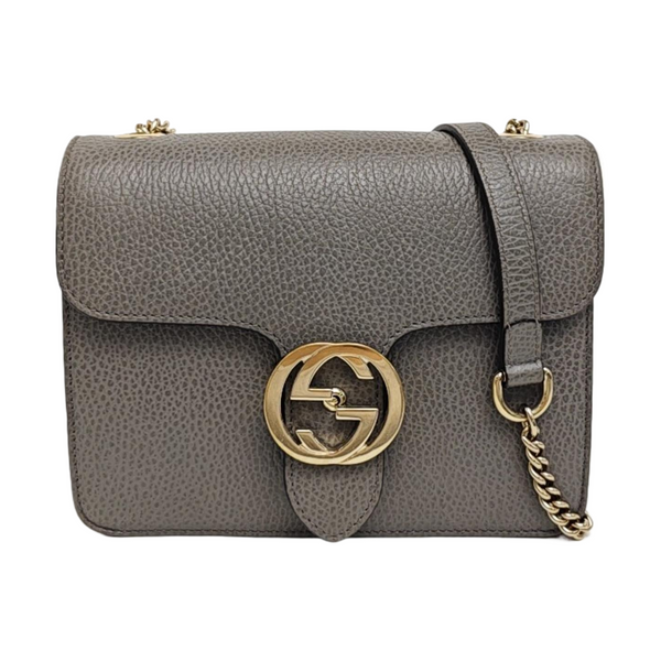 Interlocking G Small Calfskin Gray