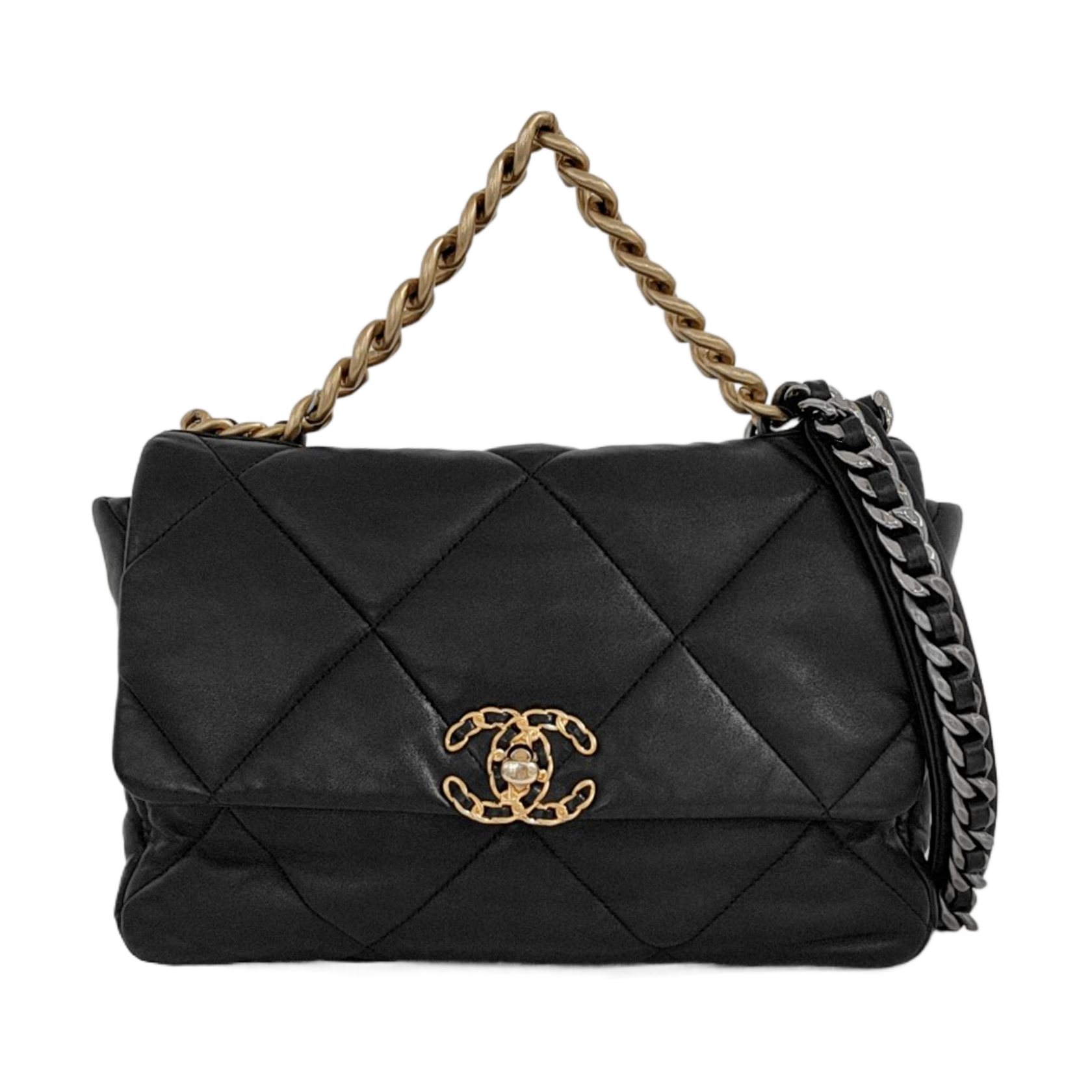 CHANEL 19 Large Quilted Lambskin Black