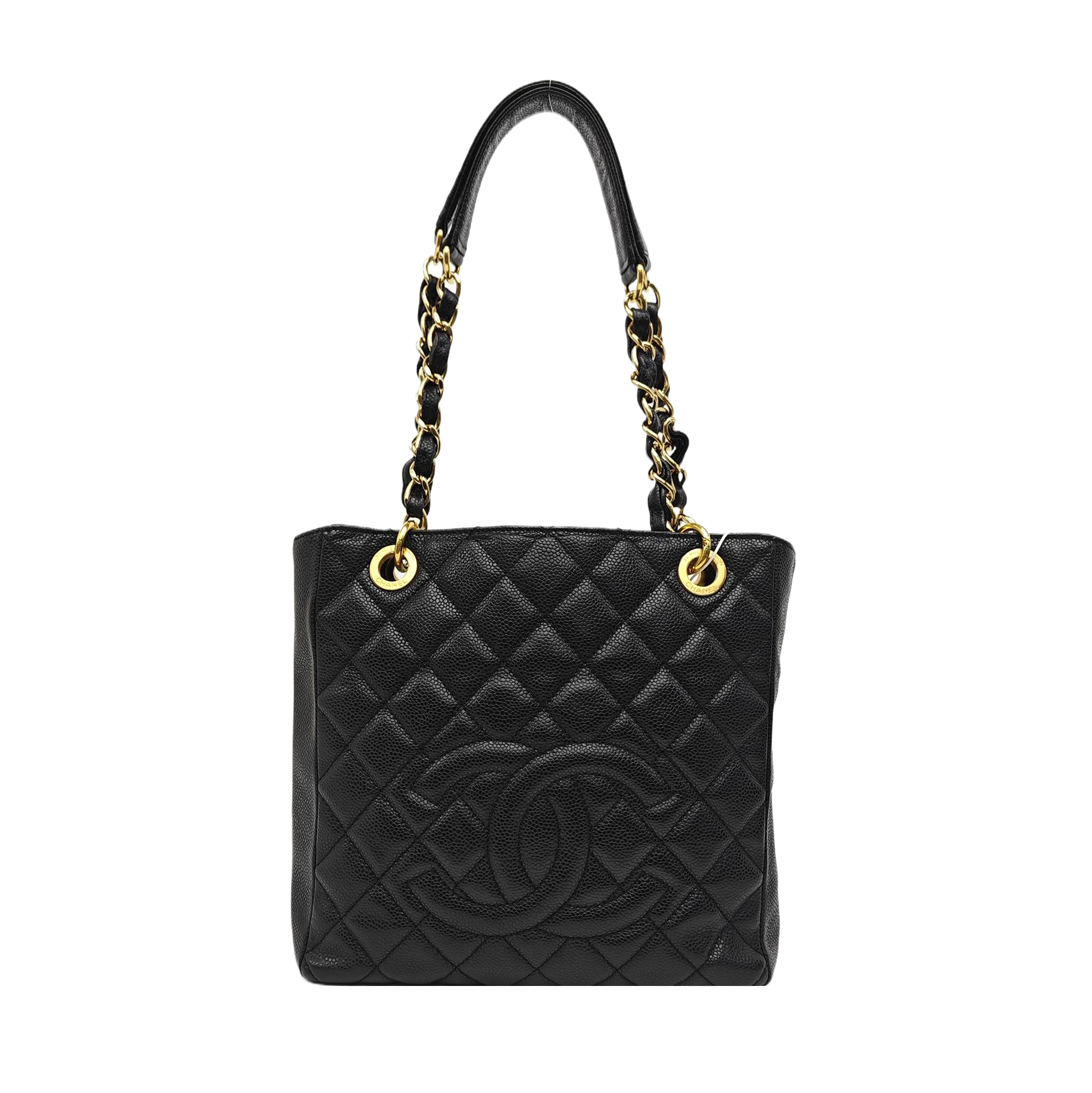 CHANEL PST Quilted Grained Calfskin Black
