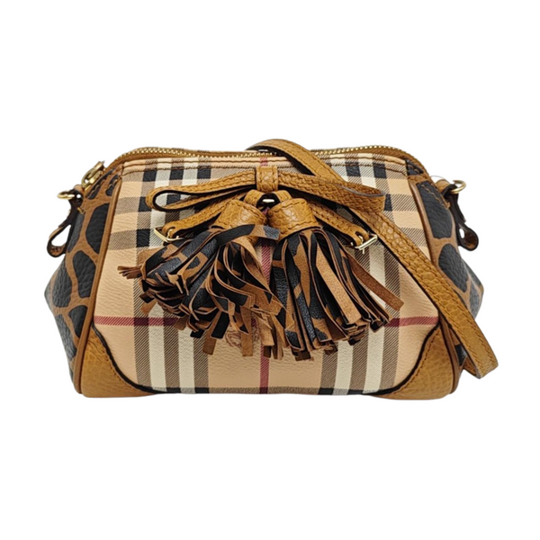 Coated Canvas Shoulder Bag Brown