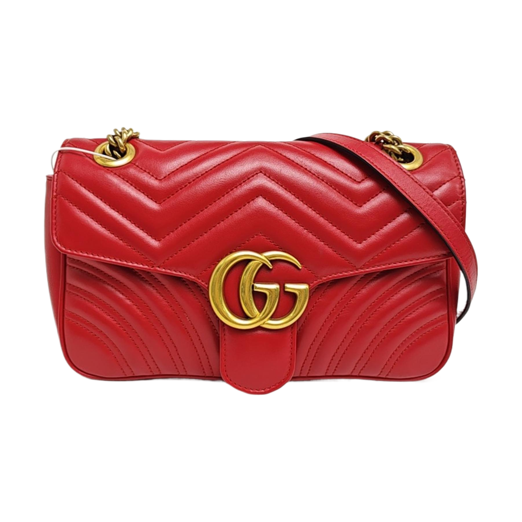 GG Marmont Medium Quilted Calfskin Red