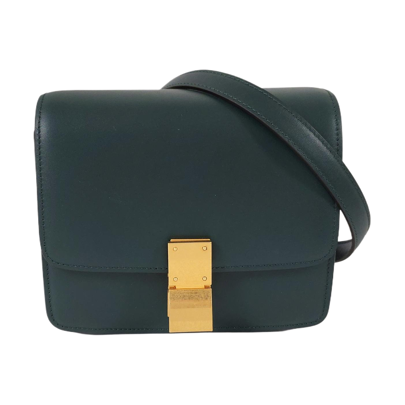 Authenticated pre-owned  CLASSIC BOX Mini Calfskin Green - Crossbody Bag at Looply