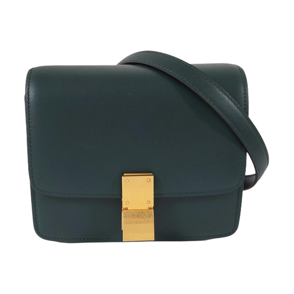 Authenticated pre-owned  CLASSIC BOX Mini Calfskin Green - Crossbody Bag at Looply