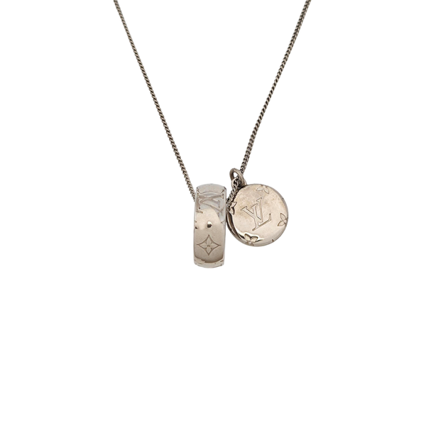 Monogram Metal Silver Necklace