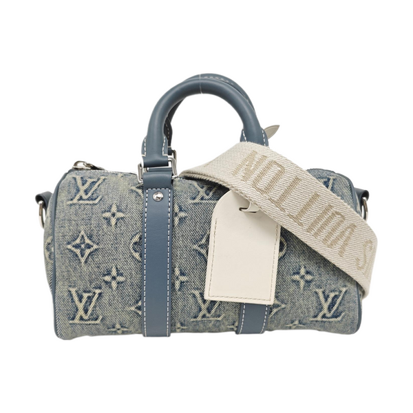 KEEPALL 25 Monogram Fabric Blue