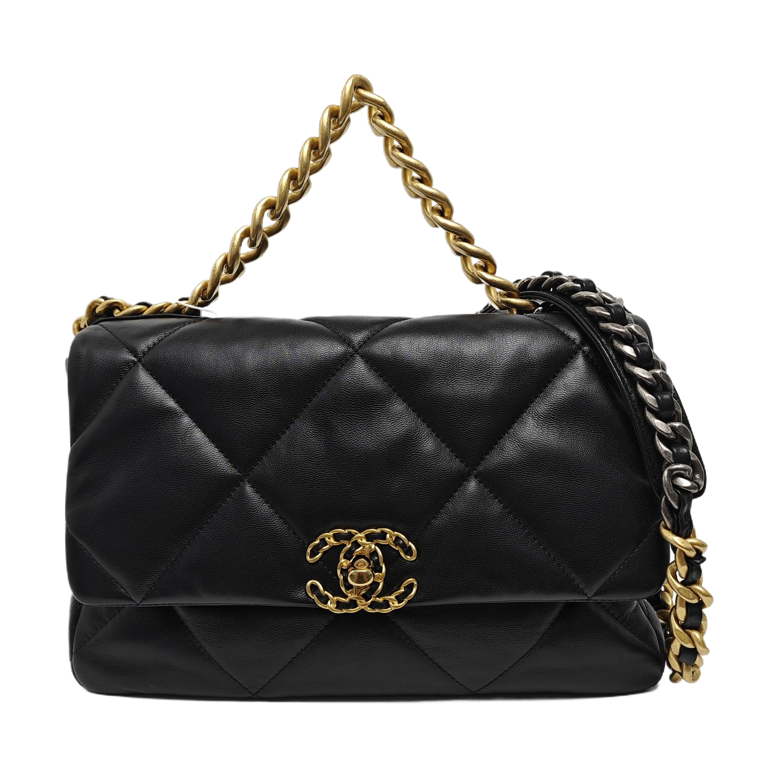 CHANEL 19 Large Quilted Lambskin Black