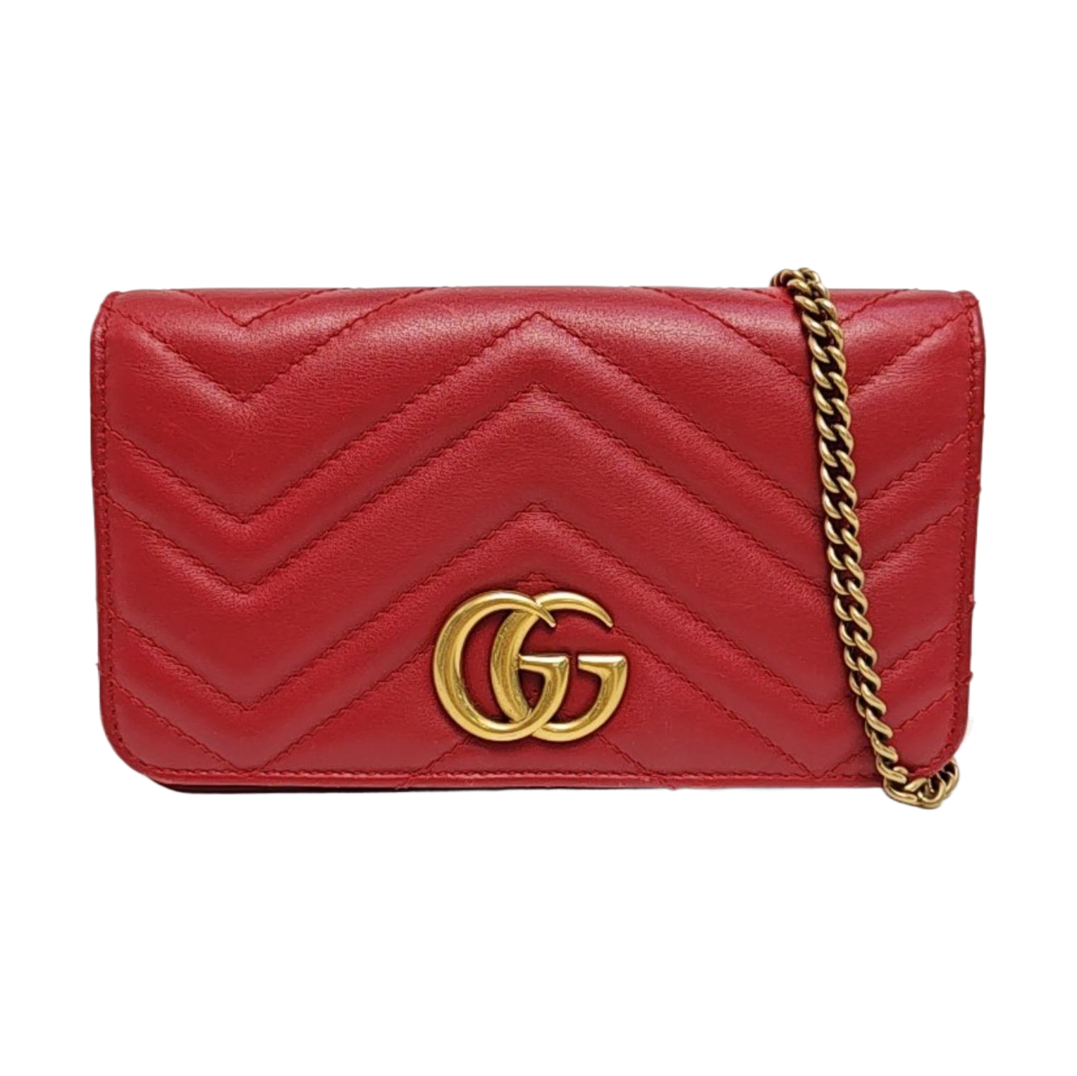 GG Marmont Super Mini Quilted Calfskin Red