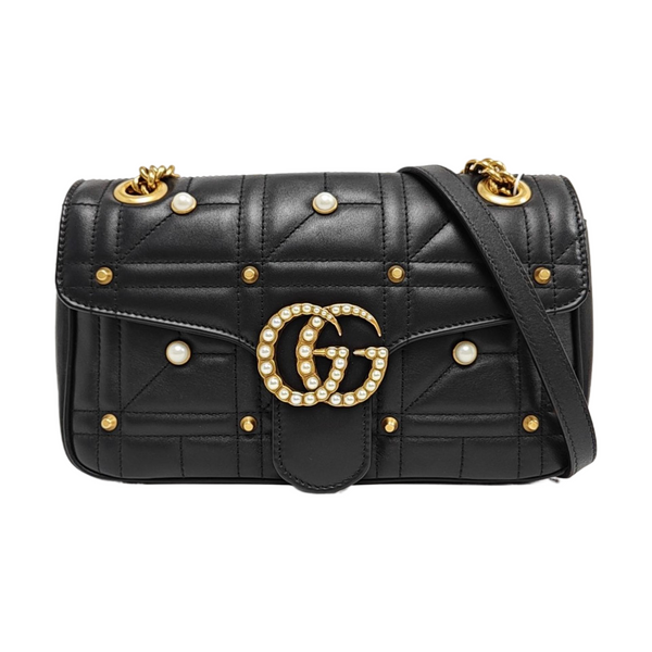 GG Marmont Medium Quilted Calfskin Black