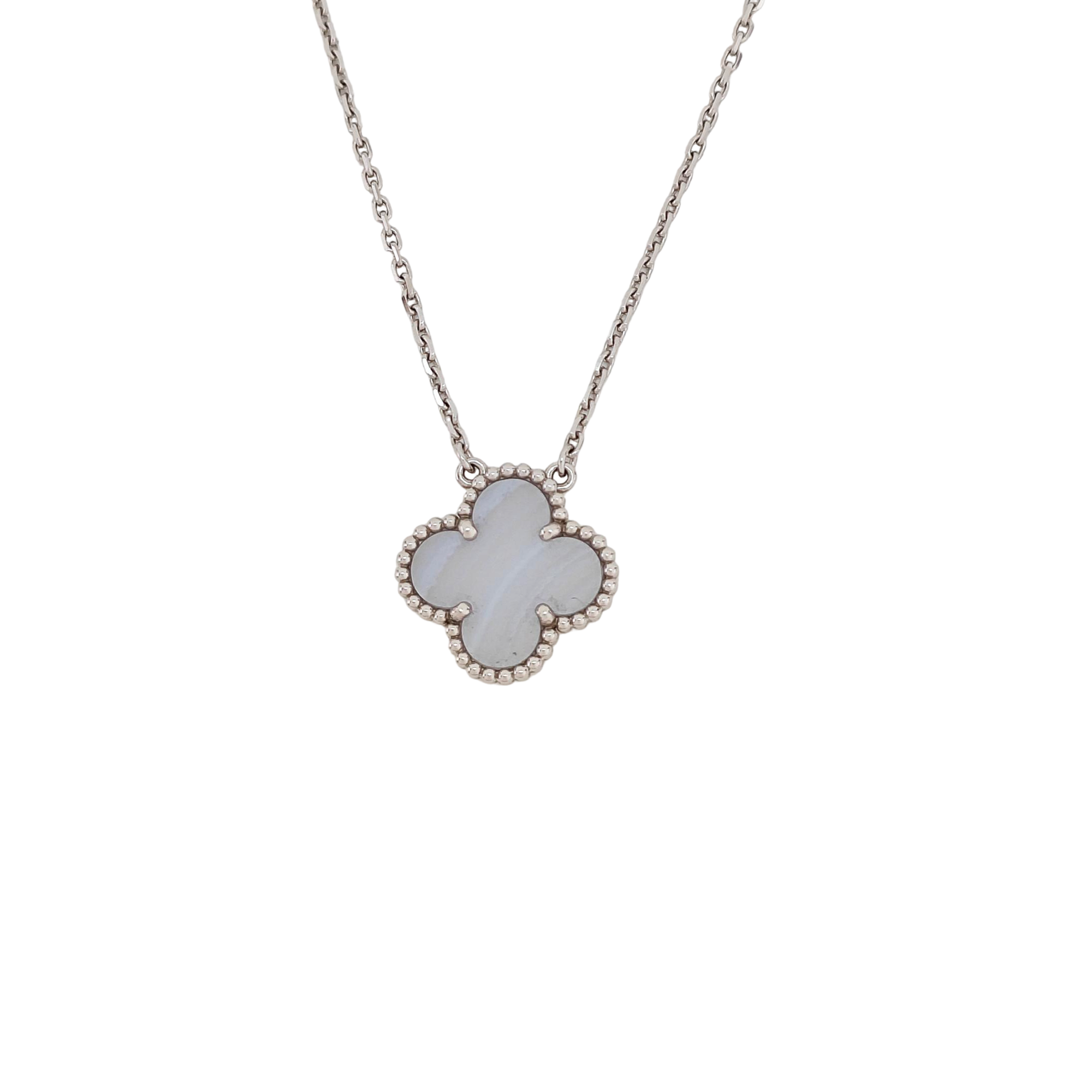 Vintage Alhambra 18k White Gold Purple Necklace