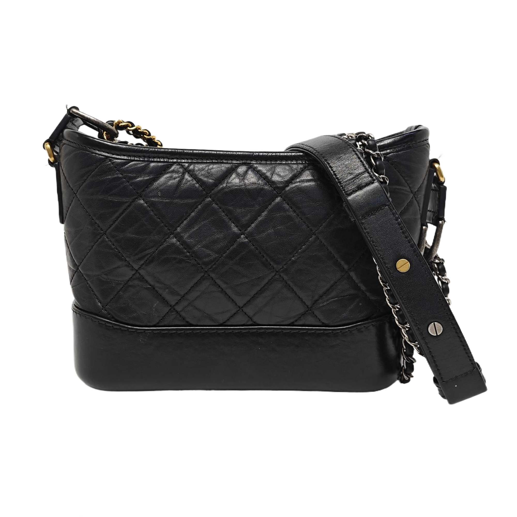 GABRIELLE Small Quilted Calfskin Black