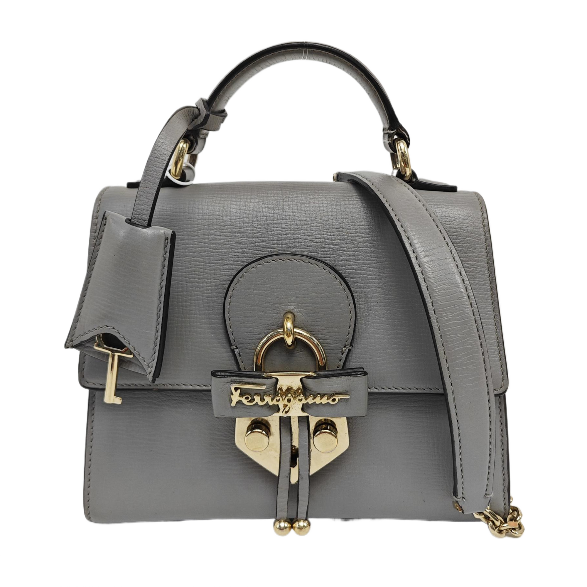 Calfskin Shoulder Bag Gray