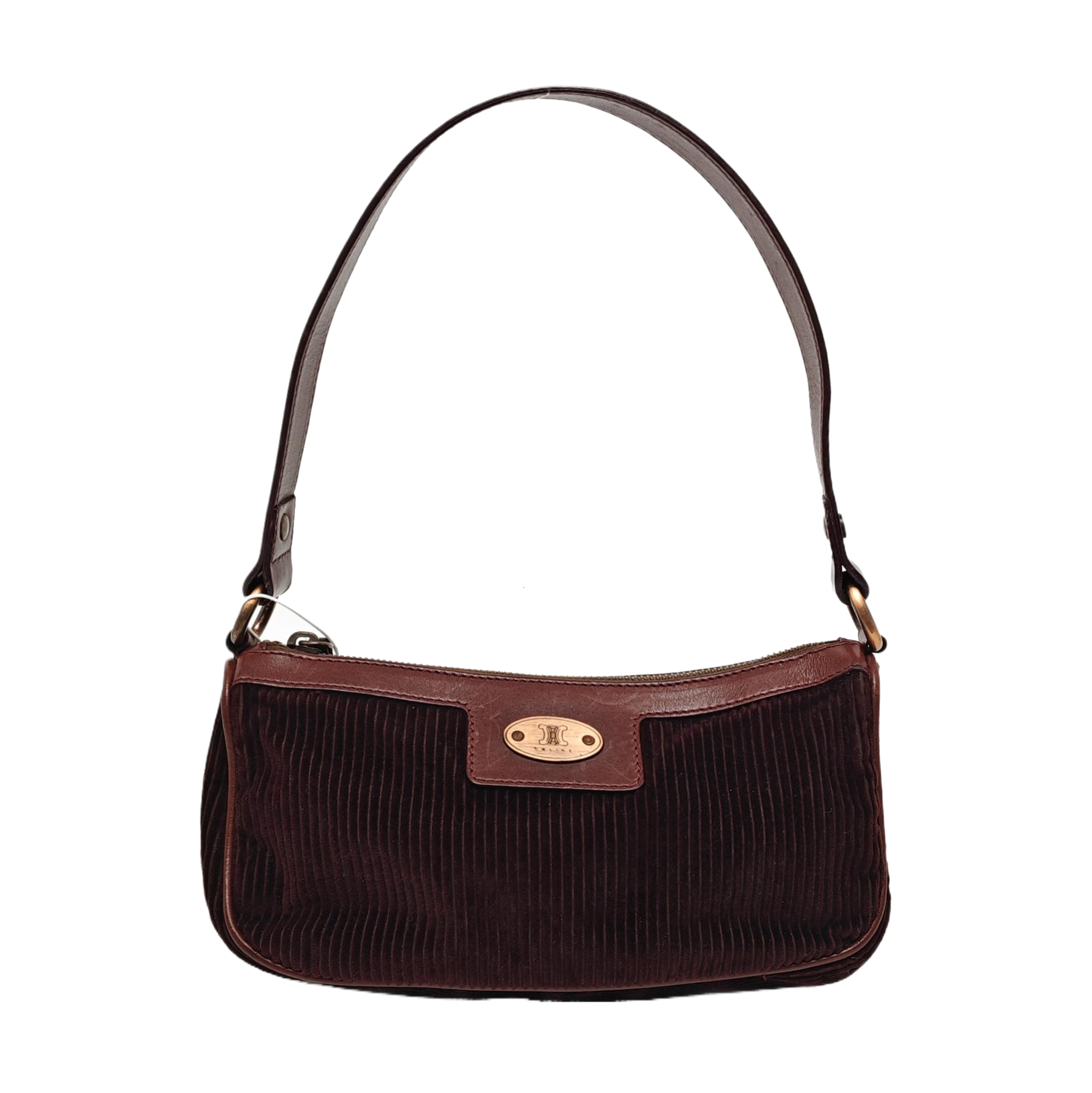Quilted Corduroy Shoulder Bag Brown