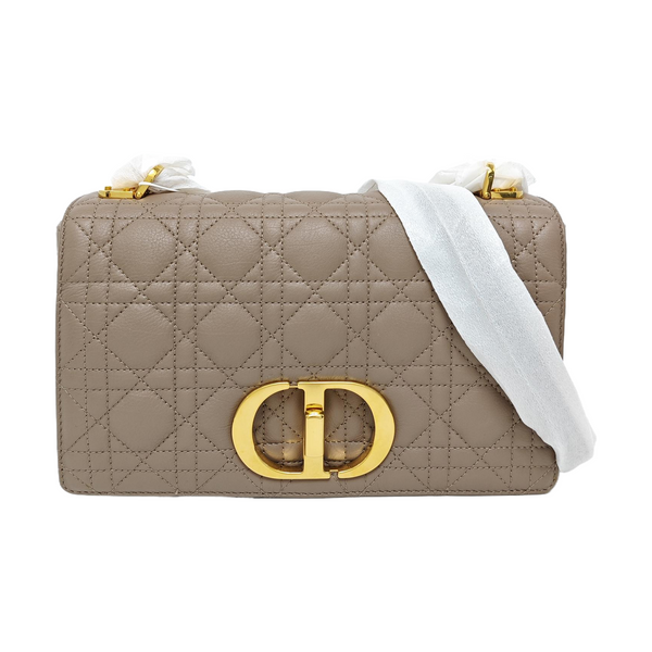 Dior Caro Medium Cannage Calfskin Gray