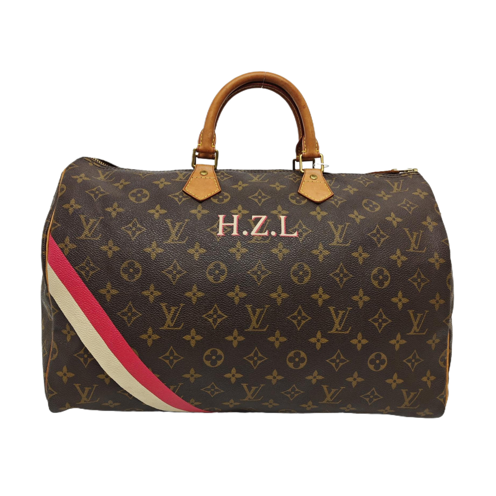 Monogram Coated Canvas Top Handle Bag 40 Brown