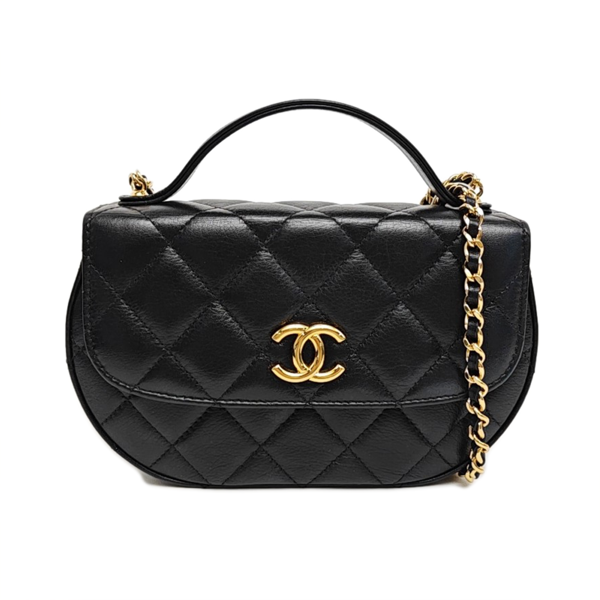 23A HOBO Quilted Calfskin Black