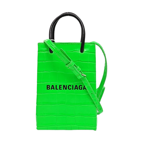 Shopping Bag Calfskin Green