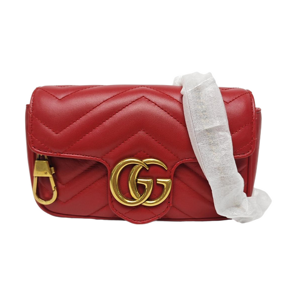 GG Marmont Mini Quilted Calfskin Red