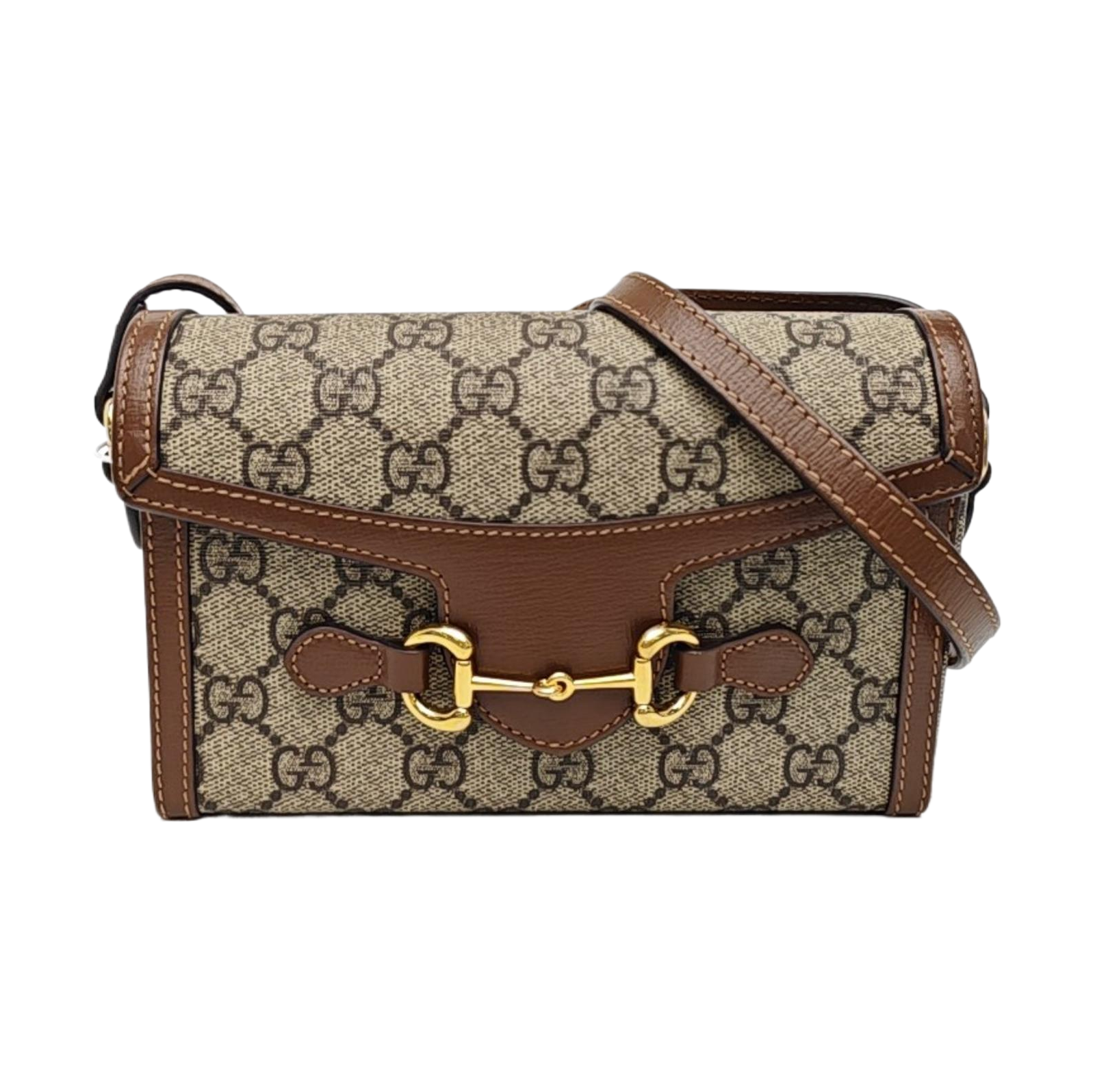 Horsebit 1955 Mini Monogram Coated Canvas Beige