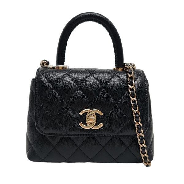 COCO HANDLE Grained Calfskin Black