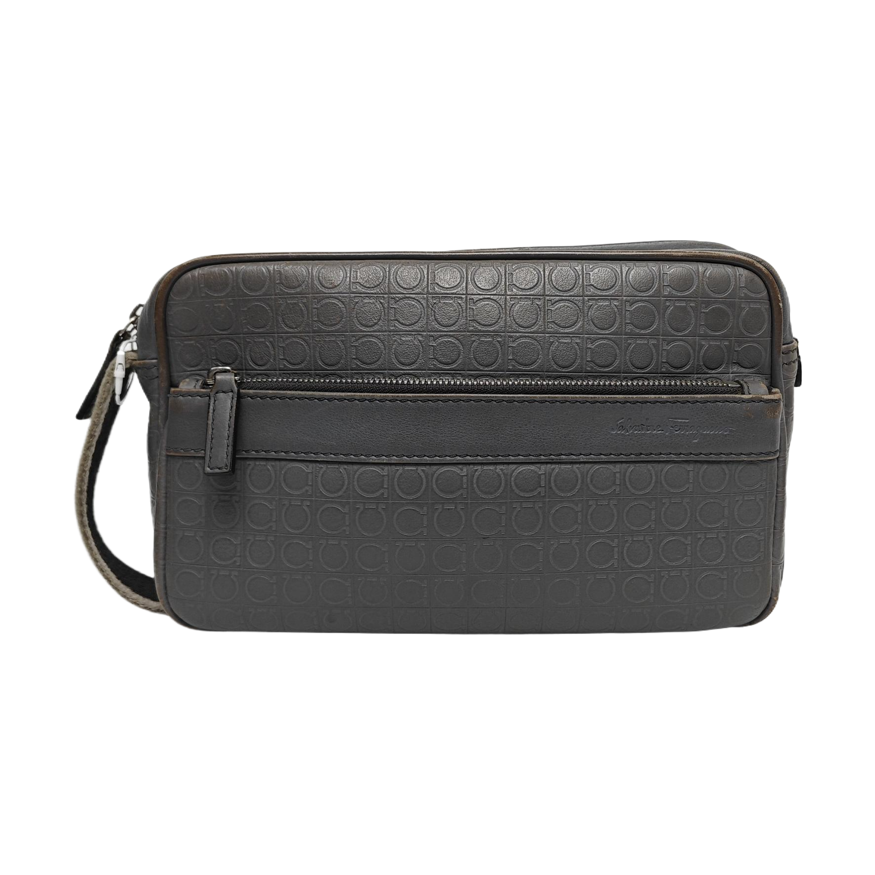 Calfskin Top Handle Bag Gray