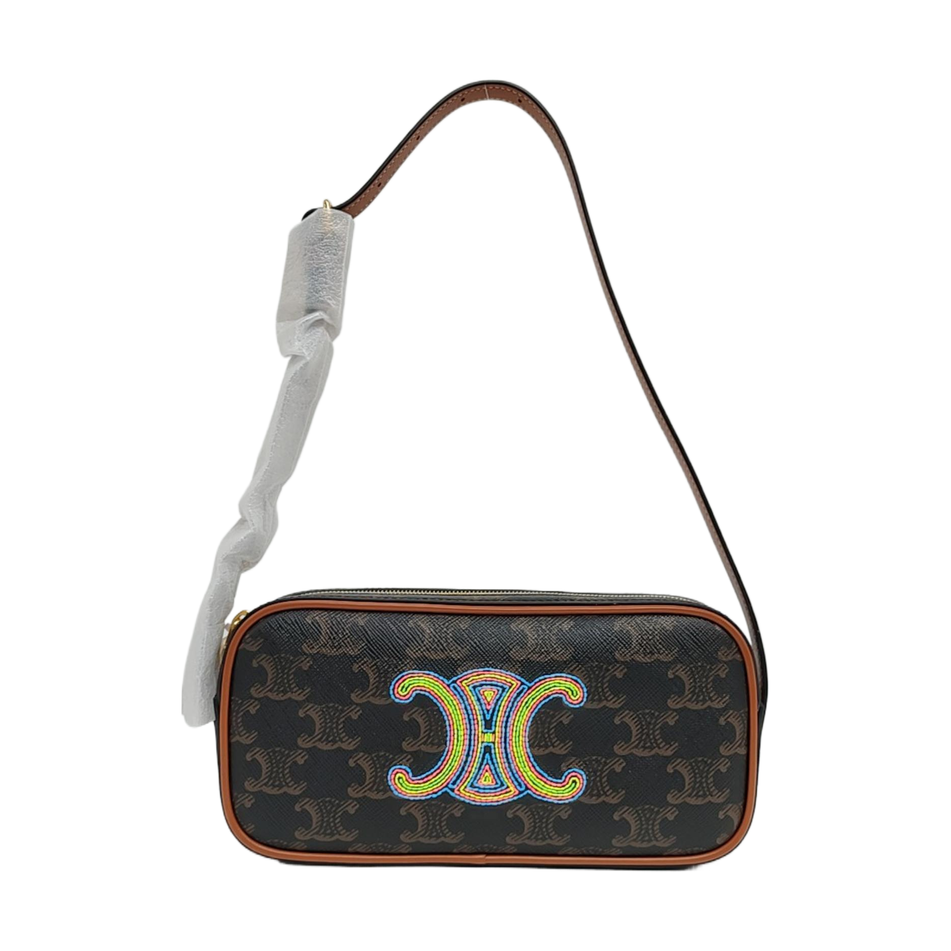 Coated Canvas Top Handle Bag Mini Brown