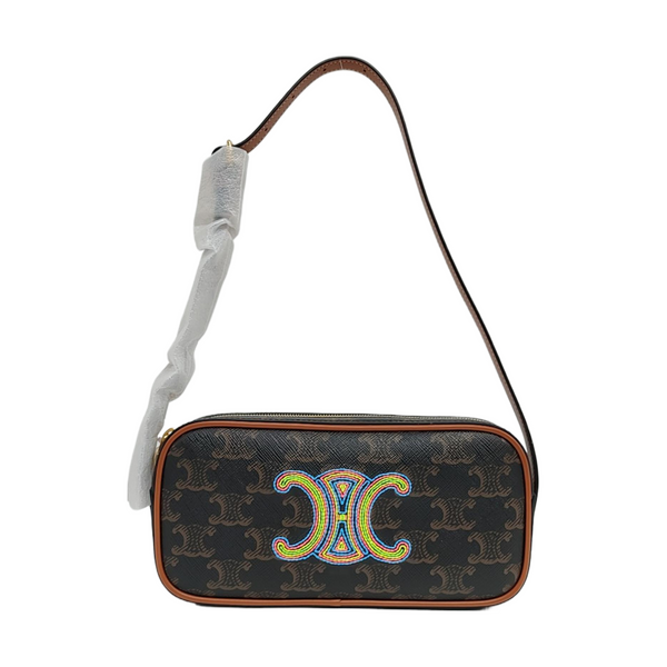 Coated Canvas Top Handle Bag Mini Brown