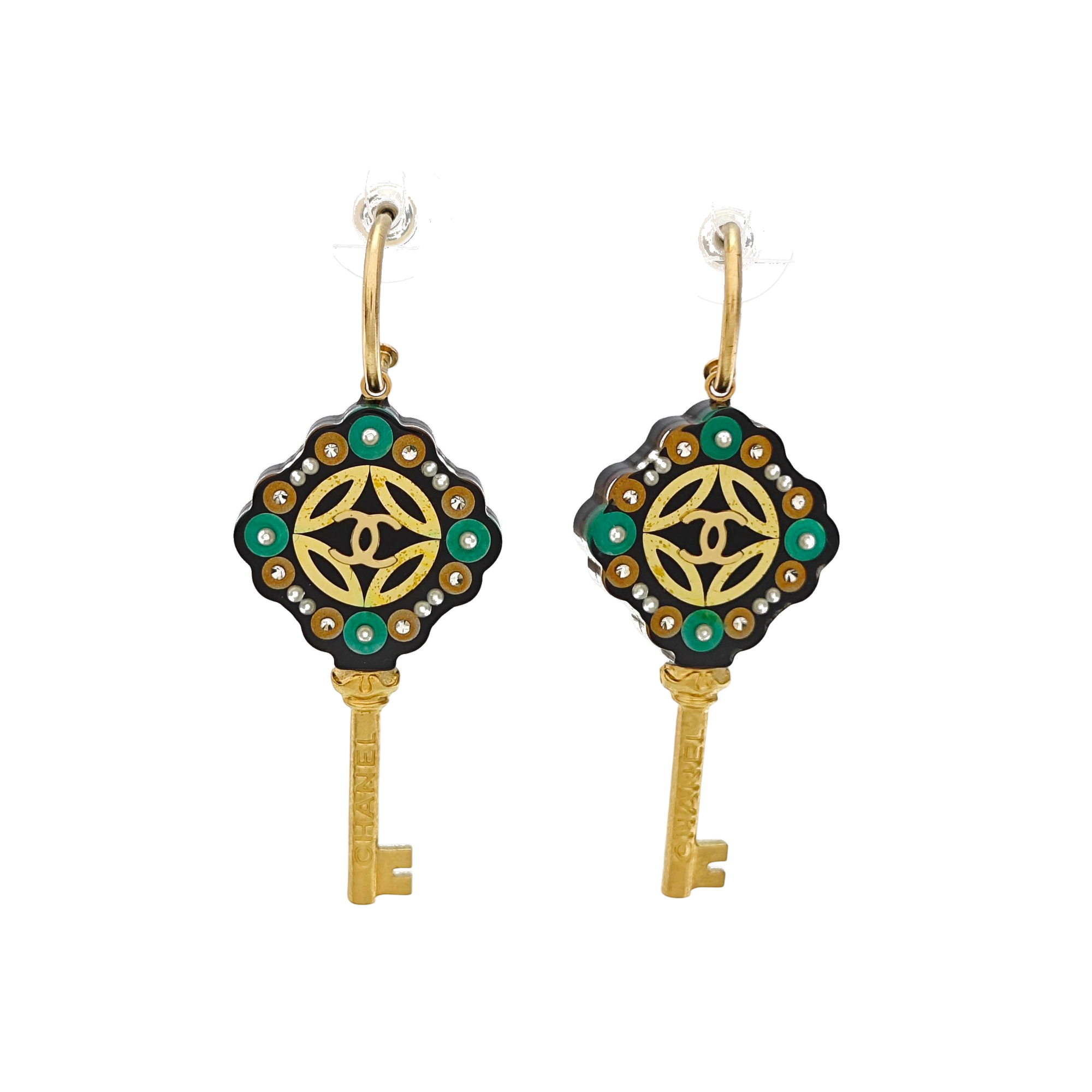 CC Logo Metal Gold Earrings