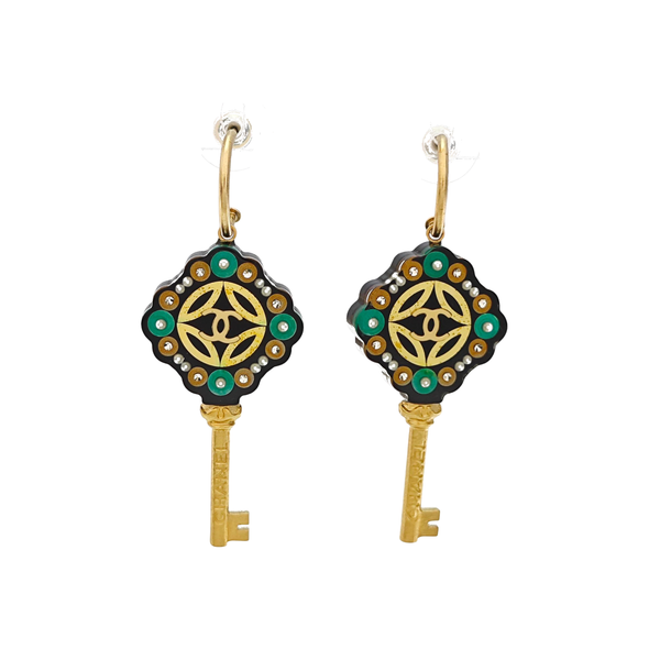 CC Logo Metal Gold Earrings