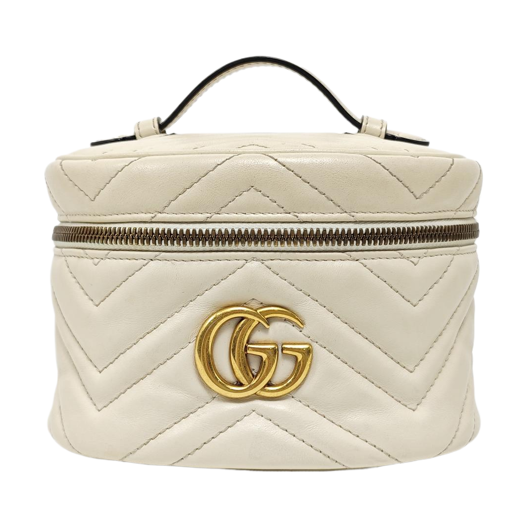 GG Marmont Mini Quilted Calfskin White