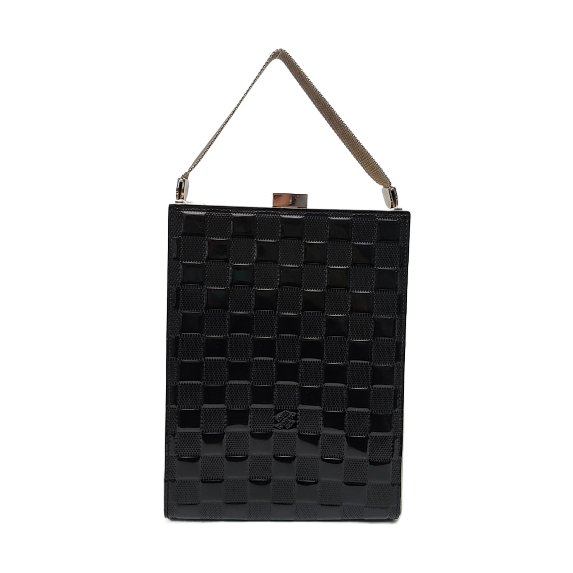 ANJU Damier Graphite Patent Leather Black