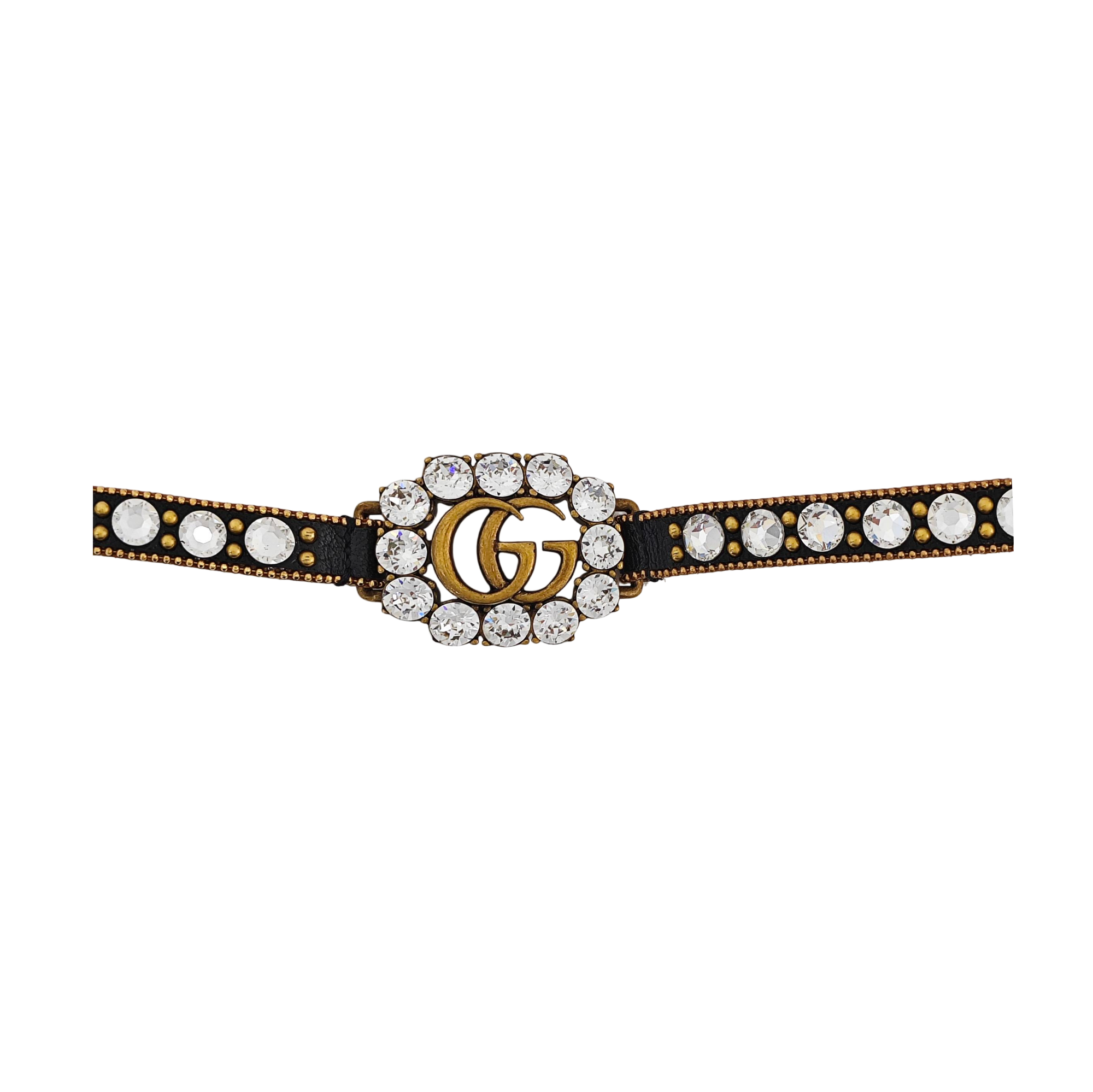 GG Running Leather Brown Necklace
