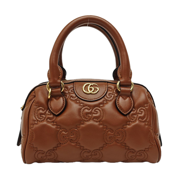 GG Matelassé Mini Quilted Calfskin Brown