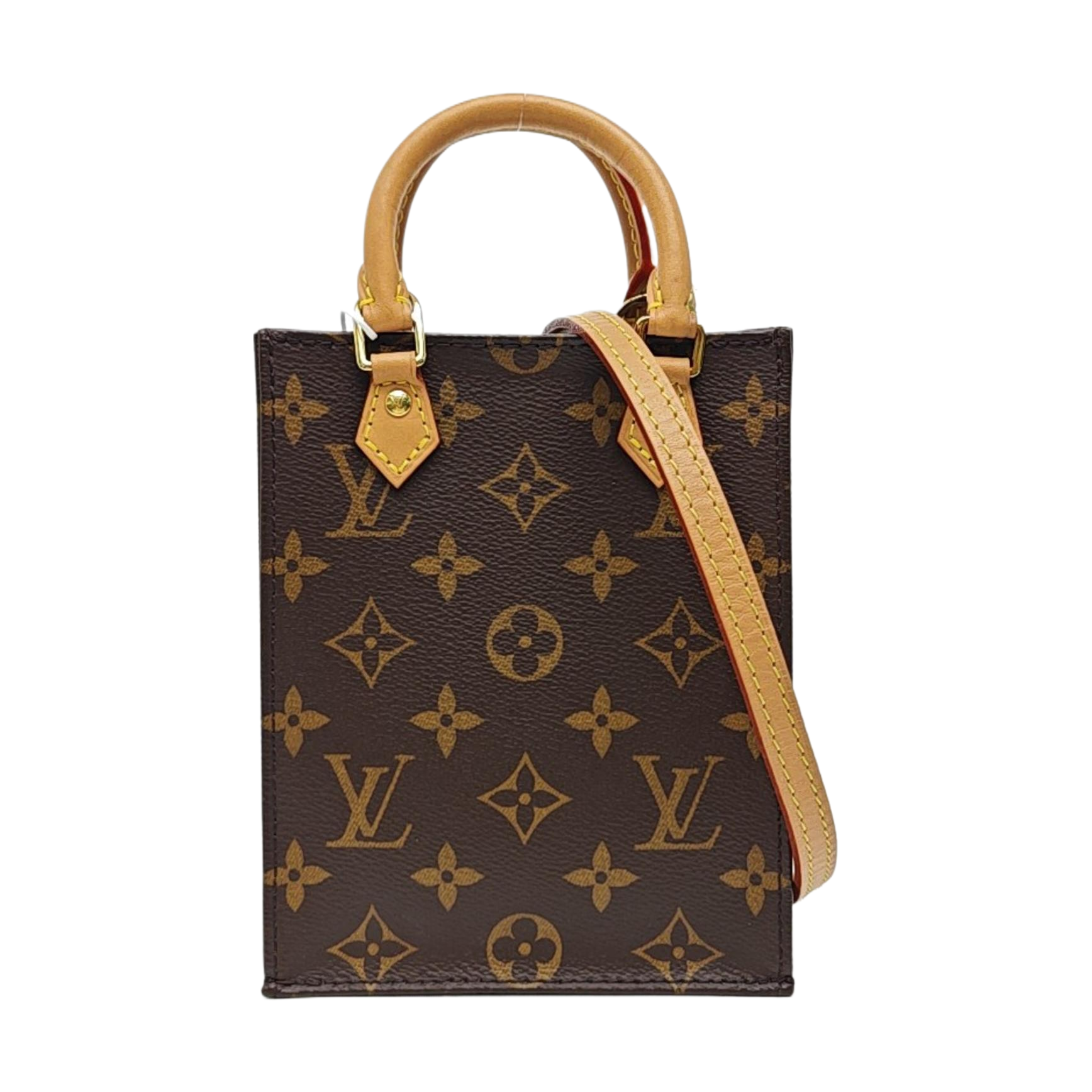 SAC PLAT Mini Monogram Coated Canvas Brown