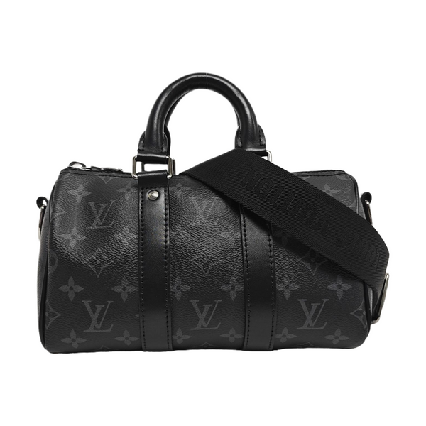 KEEPALL 25 Monogram Coated Canvas Black