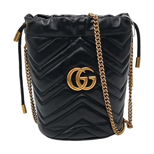 GG Marmont Mini Quilted Calfskin Black