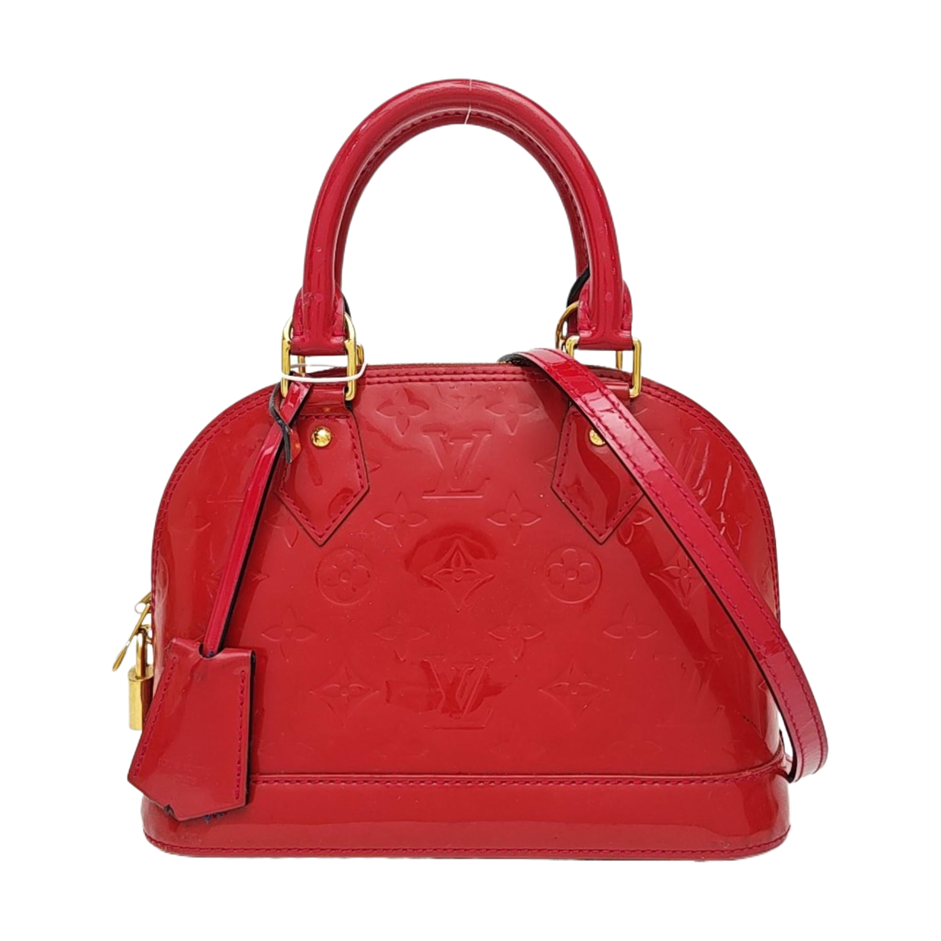 ALMA BB Monogram Patent Leather Red