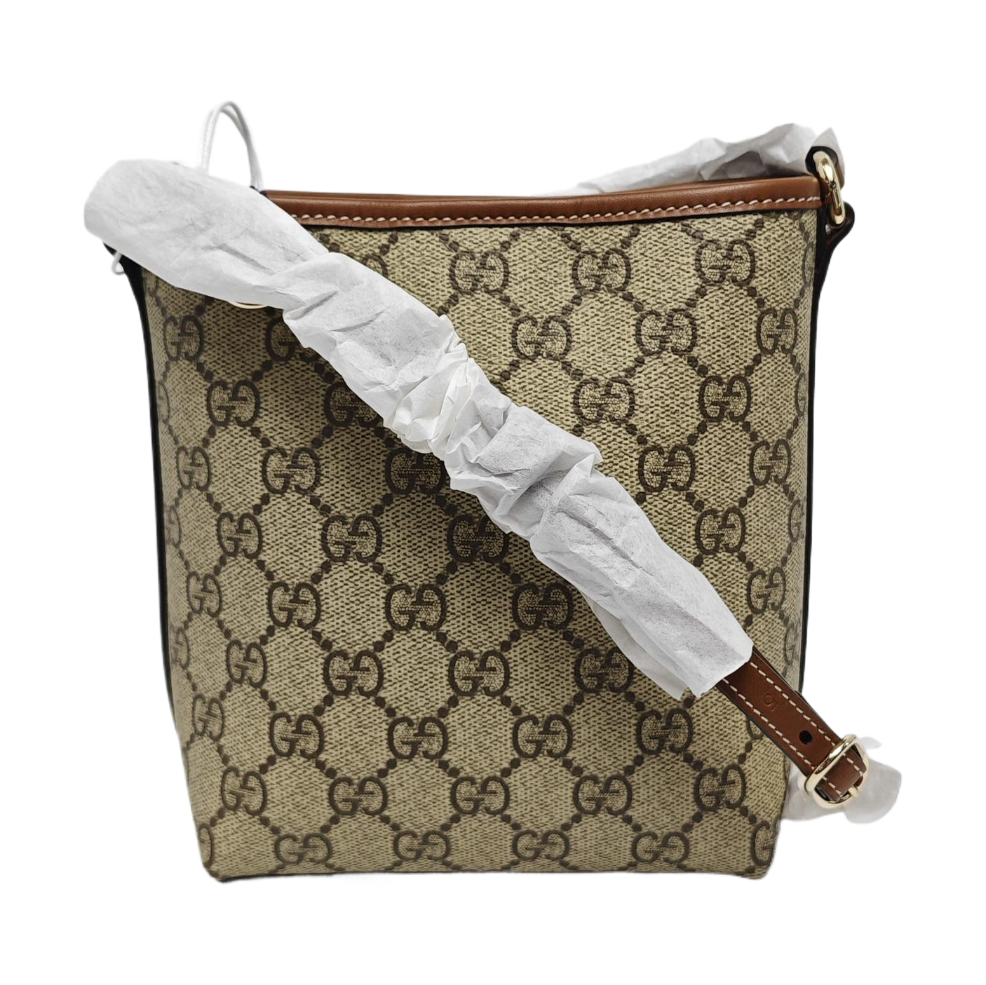 GG Emblem Monogram Coated Canvas Beige