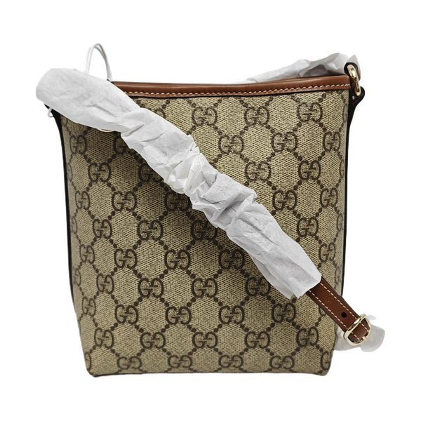 GG Emblem Monogram Coated Canvas Beige