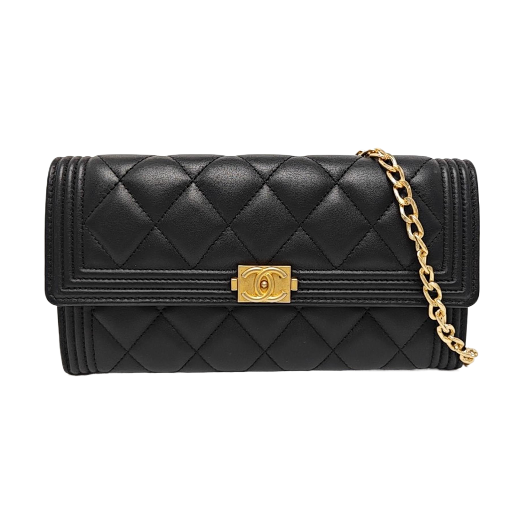 BOY CHANEL Mini Quilted Calfskin Black