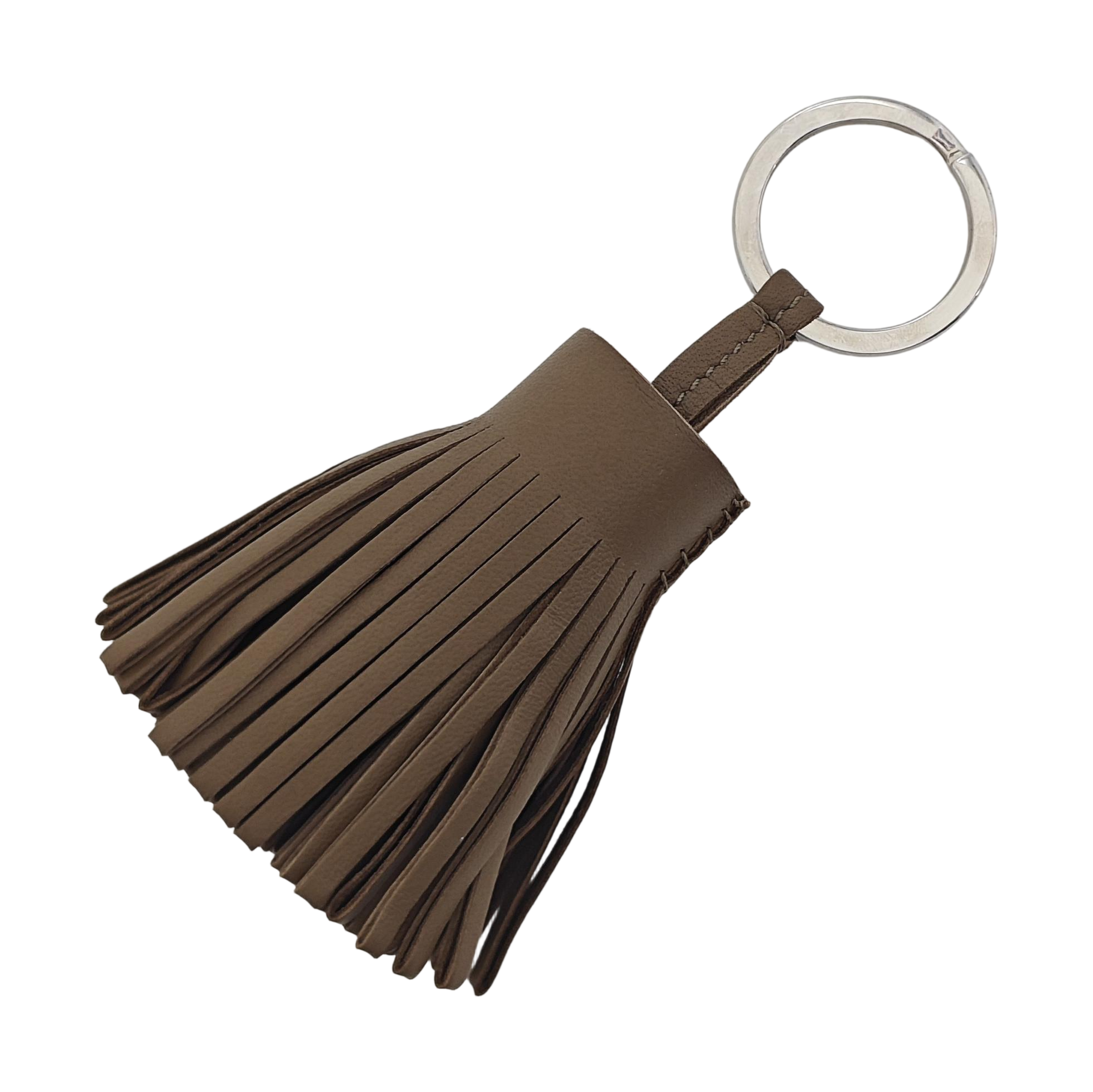 Leather Bag Charm Gray