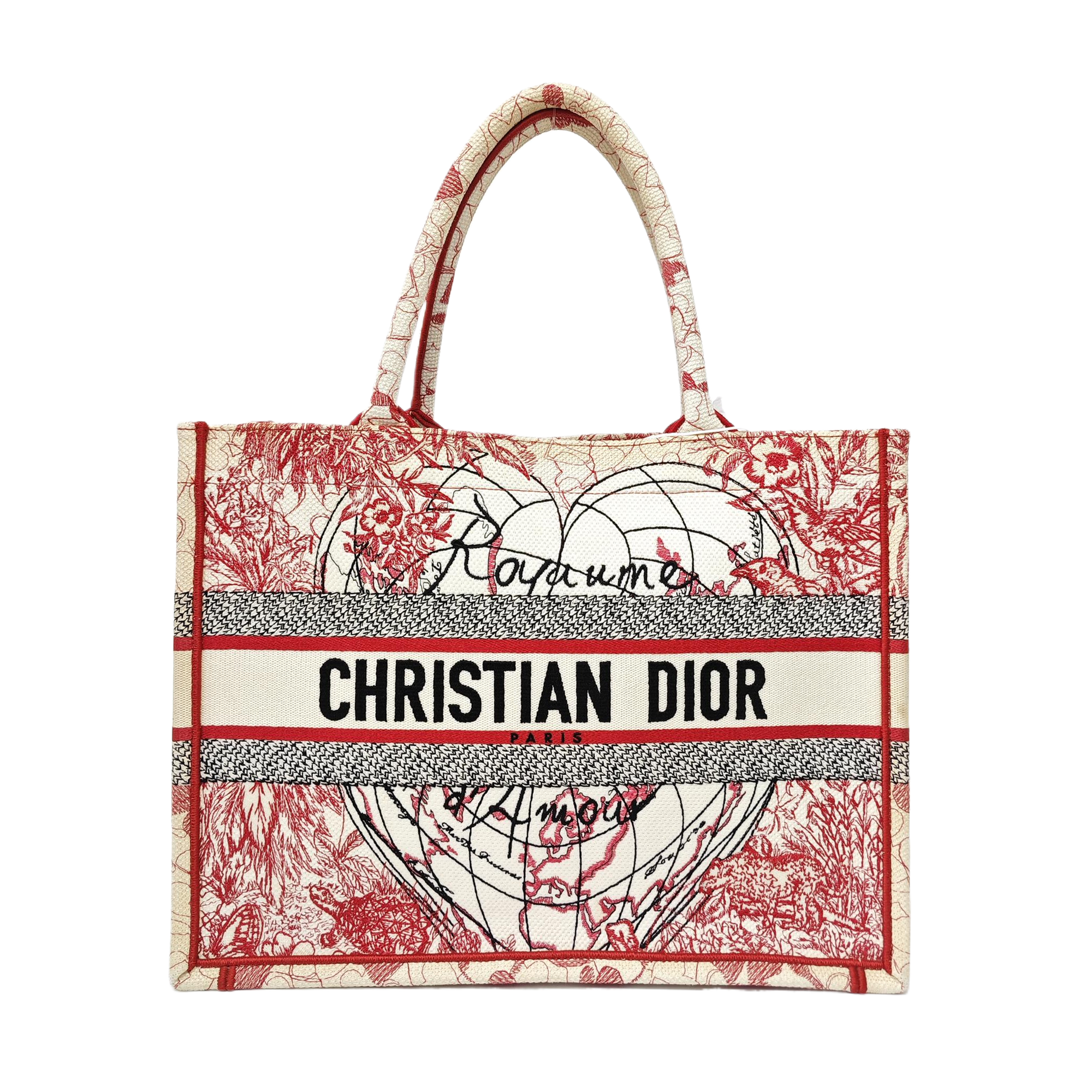 Book Tote Medium Fabric Red