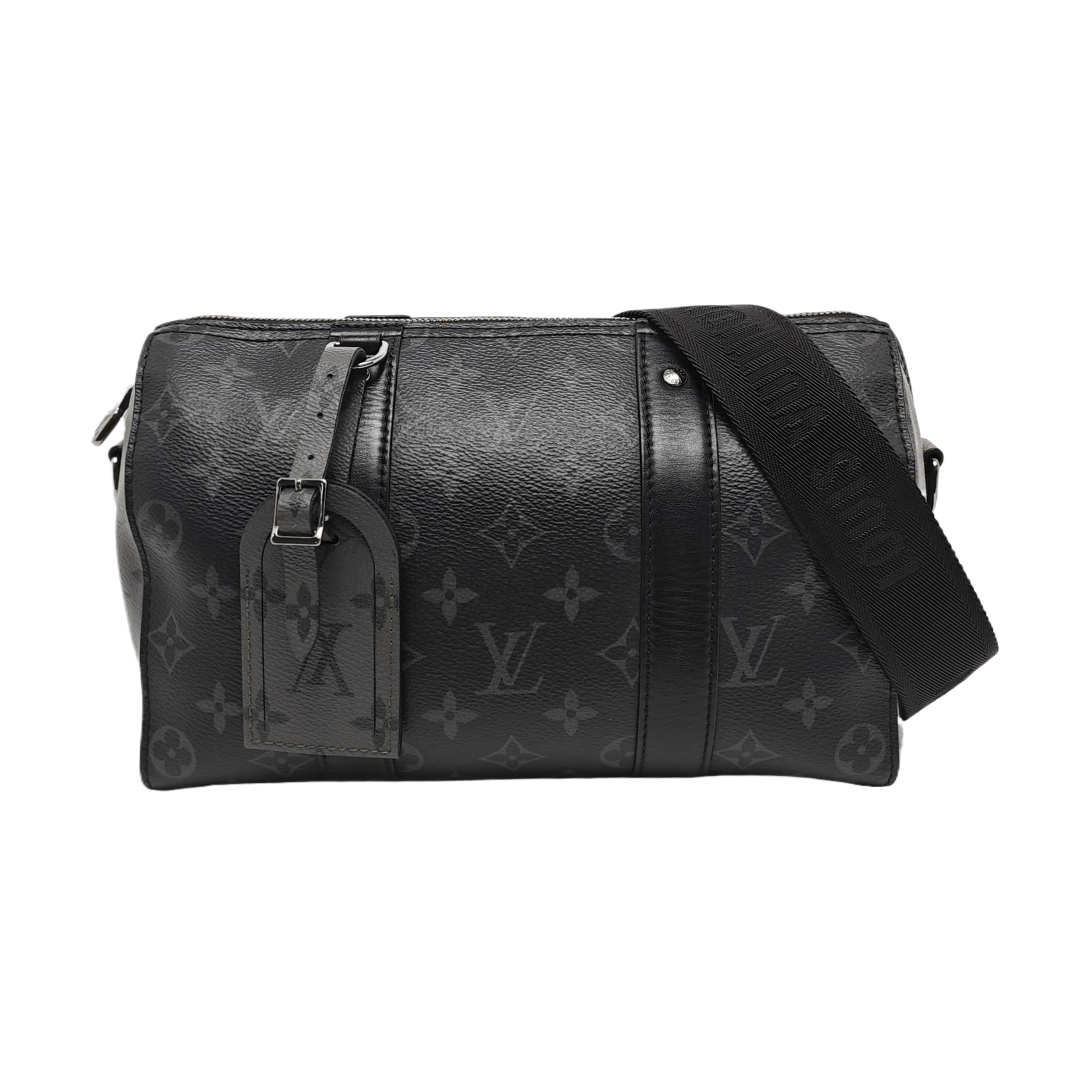 KEEPALL Monogram Coated Canvas Black