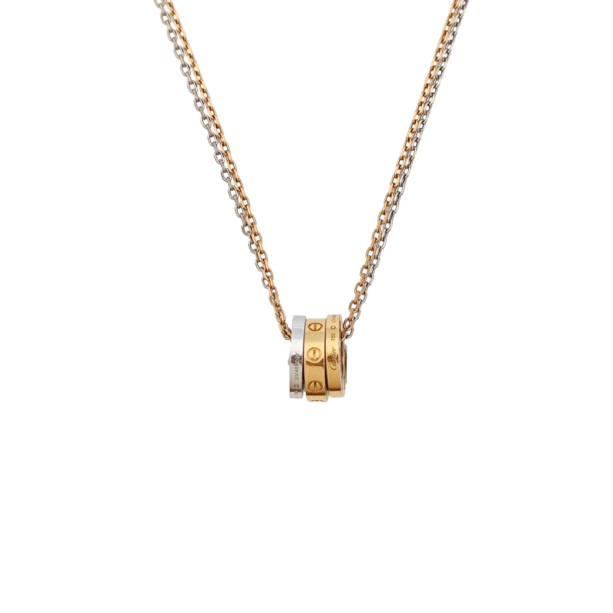LOVE 18k White Gold Rose Gold Necklace
