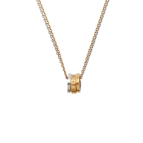 LOVE 18k White Gold Rose Gold Necklace
