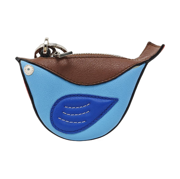 Animals Calfskin Blue Key Pouch