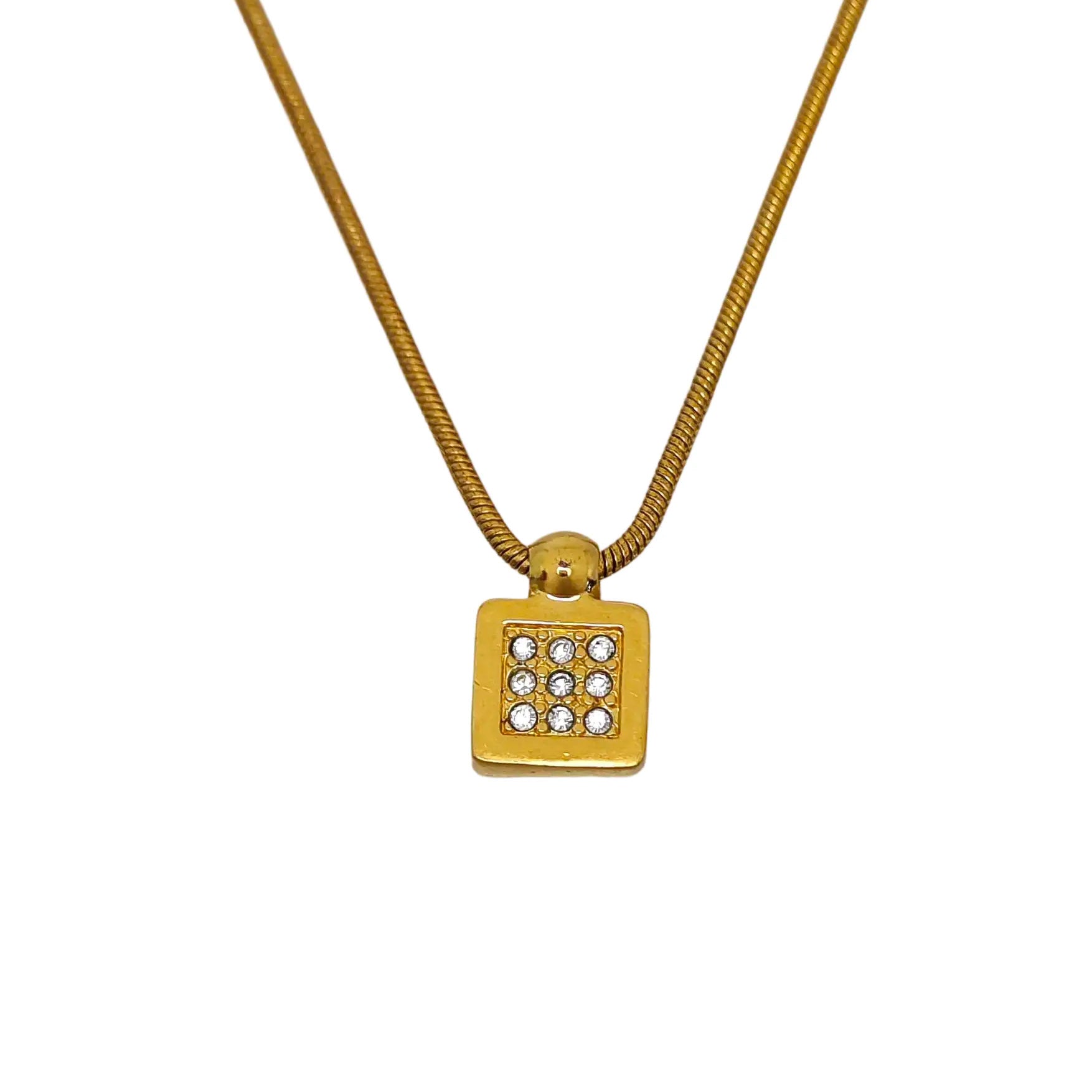 Twist Round Metal Gold Necklace